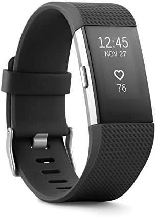 Fitbit Charge 2 Heart Rate + Fitness Wristband, Black, Small (US Version), 1 Count