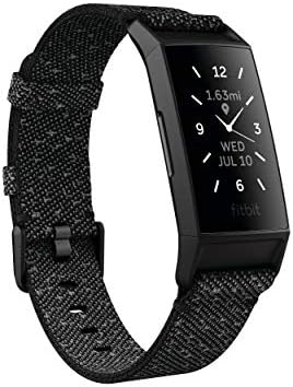 Fitbit Charge 4 Special Edition Fitness and Activity Tracker with Built-in GPS, Heart Rate, Sleep & Swim Tracking, Black/Granite Reflective, One Size (S &L Bands Included)