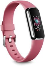 Fitbit Luxe Fitness and Wellness Tracker with Stress Management, Sleep Tracking and 24/7 Heart Rate, Orchid/Platinum Stainless Steel, One Size, S & L Bands Included