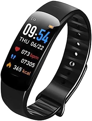 Fitness Tracker for Women and Men with Heart Rate Sleep Monitor Step Calorie Counter IP67 Waterproof Black