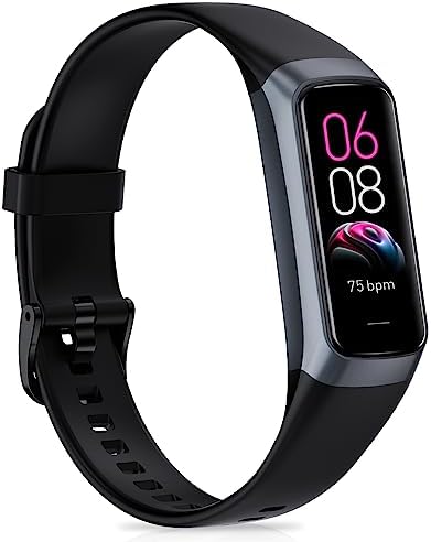 Fitness Tracker with Heart Rate Monitor, Step Counter, Sleep Monitor, Calorie Tracking, Activity Tracker with 1.1" AMOLED Touch Color Screen, Waterproof Step Tracker for Android iPhones Women Men Kids