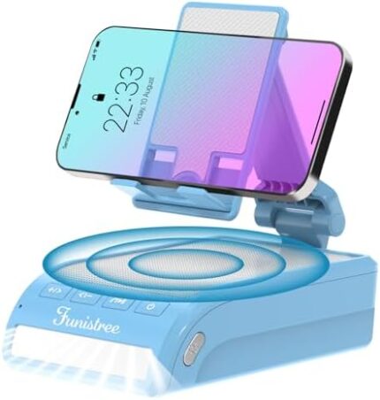 Funistree Phone Stand with Wireless Bluetooth Speaker, Christmas Birthday Gifts for Men Dad from Daughter Son, Xmas Stocking Stuffer Gifts Idea for Husband Him Boyfriend Anniversary from Wife