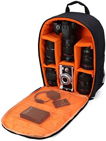 G-raphy Camera Bag Case Photography Bag for DSLR SLR Cameras , Lens, Tripod and Accessories (Orange, Large)
