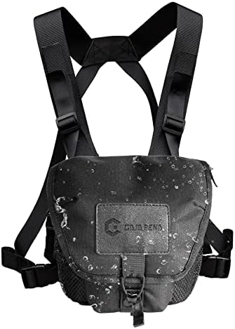 GAIARENA Waterproof Binocular Harness Chest Pack, Bino Harness Case with Rangefinder & Cellphone Pocket for 12x42 Binoculars(Mid Size)