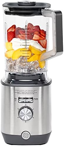 GE Blender | 5-Speed + Pulsing Option | Kitchen Essentials Blender for Shakes, Smoothies & More | Large 64 oz Tritan Jar, 7-9 Servings per Batch | Stainless Steel Blades & Exterior Finish | 1000 Watts