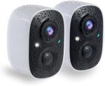 GMK Security Cameras Wireless Outdoor, 1080P Color Night Vision AI Motion Detection 2-Way Talk Battery Powered WiFi Home Indoor Camera IP65 Weatherproof Spotlight Siren Alarm Cloud/SD Storage 2-Pack