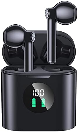 GNMN True Wireless Earbuds Bluetooth Headphones 35H Playtime Stereo Sound Earphones Sweat-Proof Bluetooth 5.0 Button Headset Wireless Charging Case & Power Display with Built-in Mic for Sports