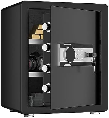 GangMei 2 Cubic Safe Box, Steel Security Safe With Lock Box/Electronic Keypad/Sensor Light/Hooks, Used for Home Office Hotel Business Storing Cash, Jewelry, Passport, Documents, Black