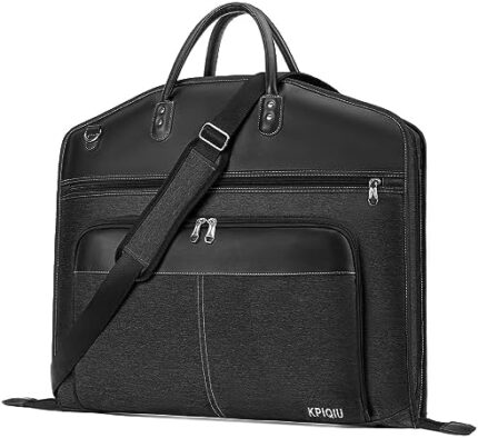 Garment Bag for Travel, Large Suit Travel Bag with Shoulder Strap, KPIQIU Suit Carry On Garment Bags for Business Trip, Waterproof Foldable Hanging Luggage Bag for Men Women