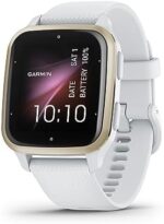 Garmin Venu® Sq 2 GPS Smartwatch, All-Day Health Monitoring, Long-Lasting Battery Life, AMOLED Display, Cream Gold and White