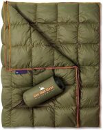 Get Out Gear Down Camping Blanket - Puffy, Packable, Lightweight and Warm | Ideal for Outdoors, Travel, Stadium, Festivals, Beach, Hammock | 650 Fill Power Water-Resistant Backpacking Quilt