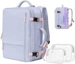 Getravel Travel Backpack for Women, Airline Approved Carry On Luggage As Personal Items, 17.3 inch Laptop Backpack, Waterproof Weekender Bag, Hiking Backpack(Purple)