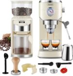 Gevi 20 Bar Professional Espresso Machine with 35 Precise Grind Settings Burr Coffee Grinder