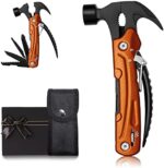 Gifts for Men, Hammer Multitool Camping Accessories Survival Tools Cool Gadgets Multi Tool with Carrying Case Christmas Stocking Stuffers Birthday Gifts for Men Him Husband Father's Day Gifts (Orange)