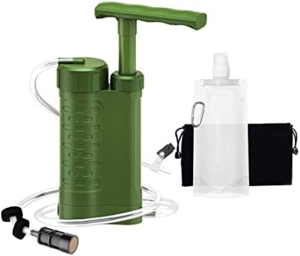 Ginkin Water Filter Pump, 0.01 Micron 5-Stage Water Filter,Portable Outdoor Emergency and Survival Gear - Camping, Hiking, Backpacking