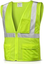Glow Shield High Visibility Class 3 ANSI Safety Vest with Sleeves, Wide Reflective Stripes & Zipper Closure, S to 4XL