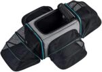 GoHimal Pet Carrier Airline Approved Pet Carrier,4 Sides Expandable Cat Carrier Bag Large Soft Sided Pet Travel Carrier Dog Carrier Backpack with Remove Fleece Pad (Large, Blue)