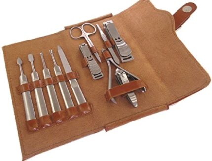 Goege 11pcs Luxury/Deluxe Nail Care Personal Manicure & Pedicure Set, Manicure Travel & Grooming Set Kit, Nail Clipper