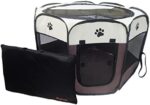 Gommle Portable Pet Playpen for Small Cat Dog Puppy Rabbit,Cat Kitten Playpen Indoor Outdoor with Carrying Case,Waterproof Bottom and Removable Zipper Top (S(28.7" x 28.7" x 16"), Brown)