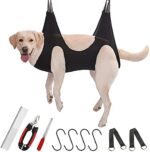 Guzekier Dog Grooming Hammock, Dog Sling for Grooming, Dog Hammock for Nail Trimming, Dog Hammock with Nail Clippers/Trimmer, Nail File, Pet Comb, Ear/Eye Care