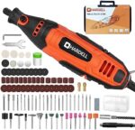 HARDELL Rotary Tool Kit, 130w Rotary Tool with 95 Pcs Accessories,Flex Shaft, 6 Variable Speed for Crafting Projects and DIY Creations,Cutting,Polishing,Sanding,Curving,Drilling