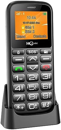 HCMOBI 4G-LTE Mobile Phone for Elderly, Unlocked Seniors Mobile Phone with SOS Function & Big Buttons, Dual-SIM Basic Mobile Phones, Bluetooth 5.0, FM, 10 Days Standby Time, Charging Base Included
