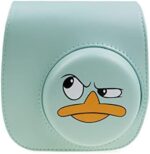 HIYQIN Instant Camera Case Compatible with Instax Mini 11/9/8/8+, PU Leather Bag with Pocket and Adjustable Shoulder Strap (Duck Green)