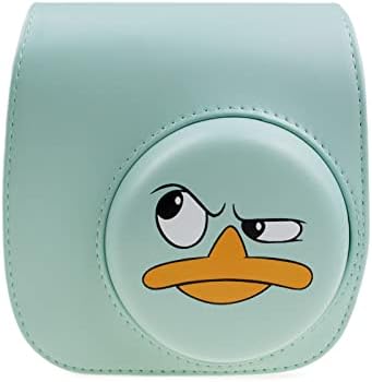 HIYQIN Instant Camera Case Compatible with Instax Mini 11/9/8/8+, PU Leather Bag with Pocket and Adjustable Shoulder Strap (Duck Green)