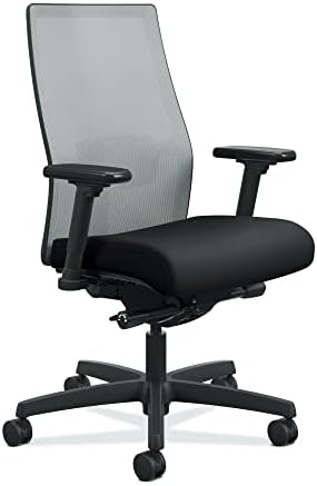 HON Ignition 2.0 Ergonomic Office Chair Mesh Back Computer Desk Chair - Synchro-Tilt Recline, Lumbar Support, Swivel Wheels, Comfortable for Long Hours in Home Office & Task Work, Executive - Grey