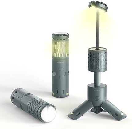HOPWINN Rechargeable Camping Lantern Portable Telescopic Outdoor Night Lights 10000mAh Camping Light Flashlight Ambient Lighting Road Light Tripod Light for Camping Adventure Hiking Fishing Etc
