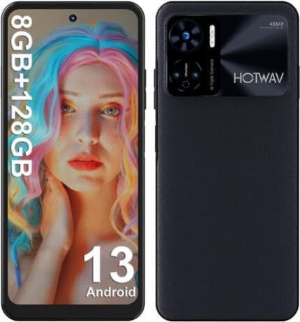 HOTWAV Note 12 Smartphone Android 13 2023, 8GB+128GB (1TB TF) 48MP 6.8" HD+Cellphone,6180 mAh Battery 20W Fast Charging, Octa-Core 4G LTE Dual SIM Face ID/Fingerprint/GPS/NFC