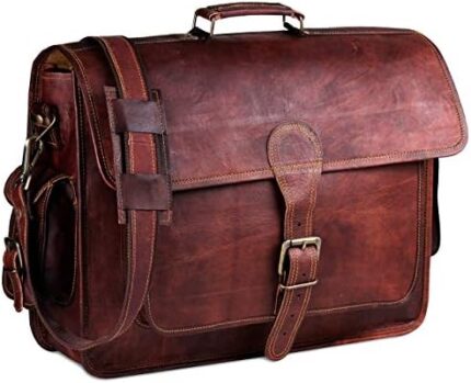 HULSH Leather Laptop Bag For Men 18 Inches | Best In Class Leather Briefcase For Men Or Leather Messenger Bag For Men With Padding For This Leather Laptop Case A Perfect Vintage Leather Bag for Men