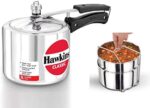 Hawkins Classic 3 Litre Aluminium Inner Lid Pressure Cooker, Tall with Two-Dish Stainless Steel Separator
