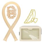Heatless Hair Curler Rod Headband Silk Curls Headband with Gift Box, Best Gifts for Women, Hair Clips,Gift Storage Bag and Heatless Curling Set Soft Wave DIY Hair Rollers Styling Tool (Golden)
