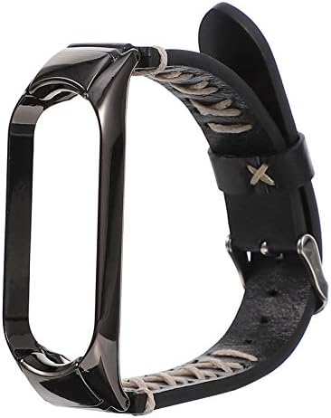 Hemobllo Watch Bracelet Wristband Replacement Leather Strap Bracelet Adjustable Replacement Compatible for Mi 5 Stainless Steel Leather Bracelet Smart Bands Smart Bands Smart Watch Bands