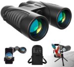 High Power Binoculars for Adults with Universal Phone Adapter,12x42 Lightweight Waterproof Binoculars for Hunting, Bird Watching, Travel, Outdoor Sports-BaK-4 Prisms, FMC Lens