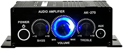 Home HiFi Stereo Amplifier, Portable Dual Channel Surround Sound HiFi Stereo Audio Receiver, Mini Digital HiFi Bass Audio Subwoofer Amp, Stereo AMP Speaker for Home, Car