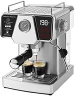 Homtone Espresso Machine Touch Screen 20 Bar, Stainless Steel Espresso Maker with Steam Wand for Cappuccino, Latte, Espresso Machine for Home
