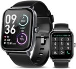 Hoowel Smart Watch Fitness Tracker, 1.8" Touch Screen Smartwatch,24/7 Heart Rate, Blood Oxygen Tracking,2023 Upgraded Mini Projector, and Android Compatible, Water Resistant