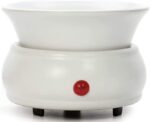 Hosley White Ceramic Electric Fragrance Candle Wax Warmer. Ideal for Spa and Aromatherapy. Use Brand Wax Melts Cubes Essential Oils and Fragrance Oils