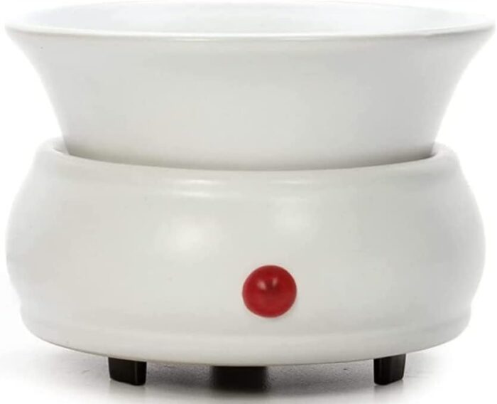 Hosley White Ceramic Electric Fragrance Candle Wax Warmer. Ideal for Spa and Aromatherapy. Use Brand Wax Melts Cubes Essential Oils and Fragrance Oils