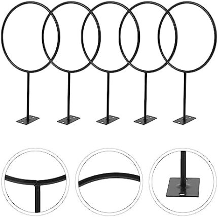 Housoutil 5 Pcs Mounted Ball Wall Storage Display, Ball Storage Universal Ball Rack Metal Ball Holder for Basketball Football Volleyball Soccer Storage Display