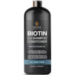 INFINA ESSENTIALS Biotin Shampoo and Conditioner 2 in 1 for Men & Women | Hair Thickening Formula with Saw Palmetto, Keratin, Caffeine, Tea Tree Oil & Vitamin E | 2in1 Hair Care Convenience - 16 fl oz