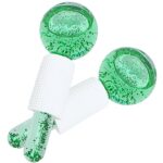Ice Globes for Your Face, 2PCS Cooling Ice Globes for Facials, Ice Roller for Facial Massager, Freezer Safe and Highly Effective Ice Ball Tool for Face and Eye, Daily Beauty, Reduce Puffiness (Green)