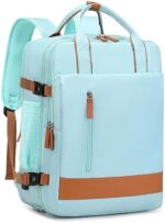 InduSKY Large Travel Backpack for Women, 40L Carry On Backpack Airline Flight Approved with USB Charging Port Shoes Compartment, Personal Luggage Backpack Casual Daypack 15.6 Inch Laptop Backpack