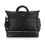 Itzy Ritzy Dream Weekender Lightweight Travel & Hospital Bag Features Base Compartment & 12 Pockets, Midnight Black