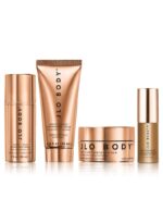 JLO BEAUTY The Body Mini Trio | Includes Booty Balm, Body Serum, Body Cream & Complexion Booster | Brightens, & Firms for Smooth Skin