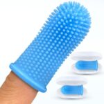 Jasper Dog Toothbrush - 360º Tooth Brushing Kit for Dog Teeth Cleaning - Dental Care for Puppies, Cats & Small Pets - Ergonomic Dog Finger Toothbrush with Surround Bristles - Blue 2-Pack