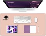 K KNODEL Desk Mat Waterproof for Desktop, Leather Desk Pad for Keyboard, Mouse Pad Protector for Office and Home (Pink, 31.5" x 15.7")