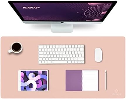K KNODEL Desk Mat Waterproof for Desktop, Leather Desk Pad for Keyboard, Mouse Pad Protector for Office and Home (Pink, 31.5" x 15.7")